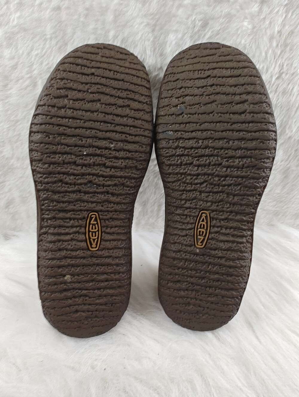 KEEN Cush Slip On Shoes Women's Size 8.5 Brown Yellow Leather Fabric Comfort - Picture 15 of 15